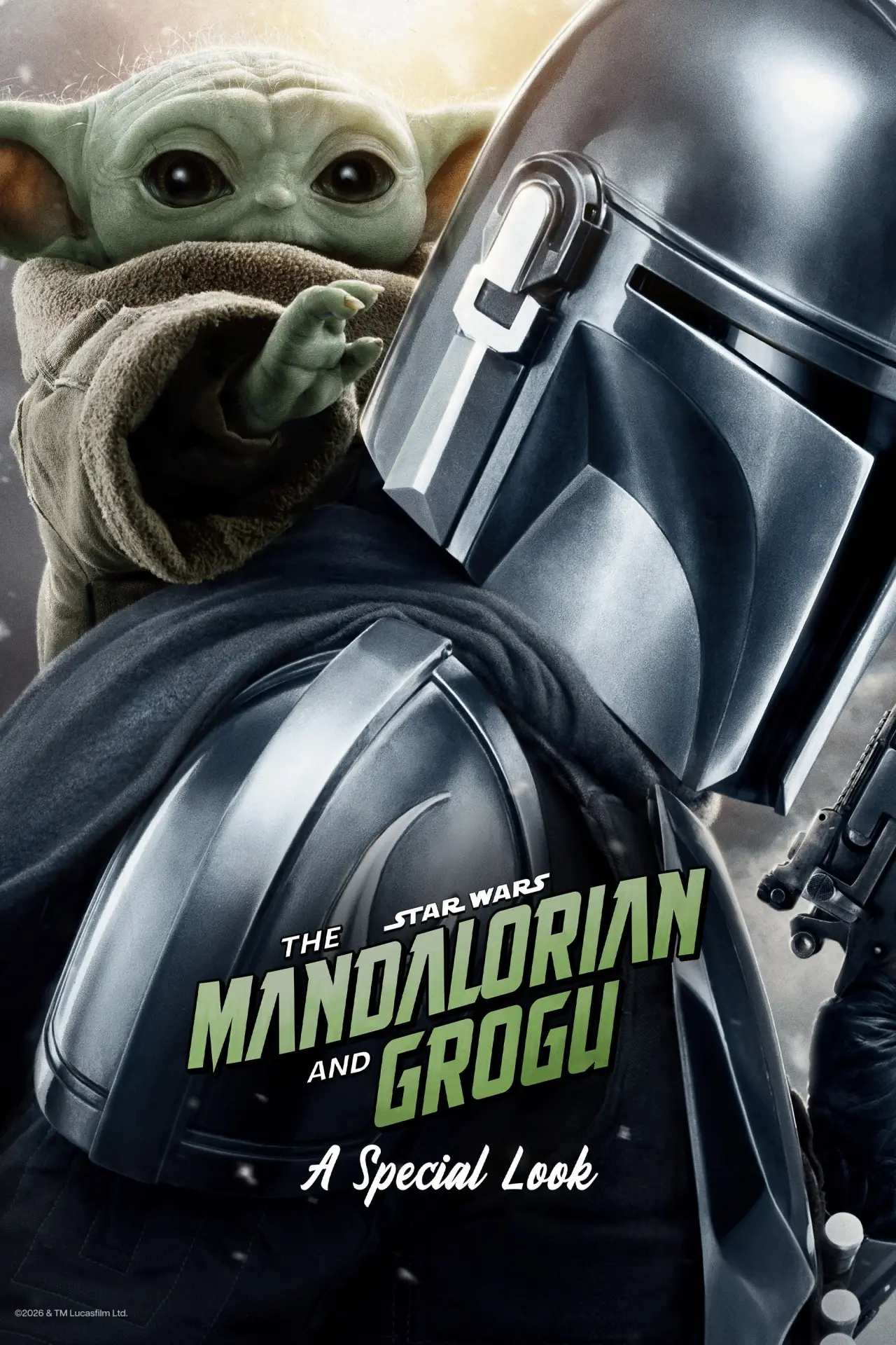 Plakat serialu "Gwiezdne wojny: Mandalorian i Grogu | Za kulisami"
